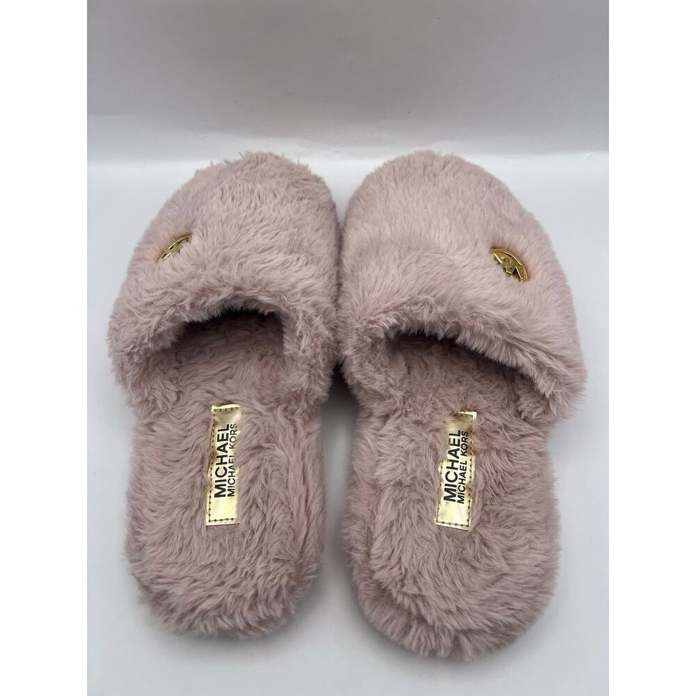 Michael Kors Alexis Faux Fur Pink Slippers Women Size 8 - Picture 7 of 9